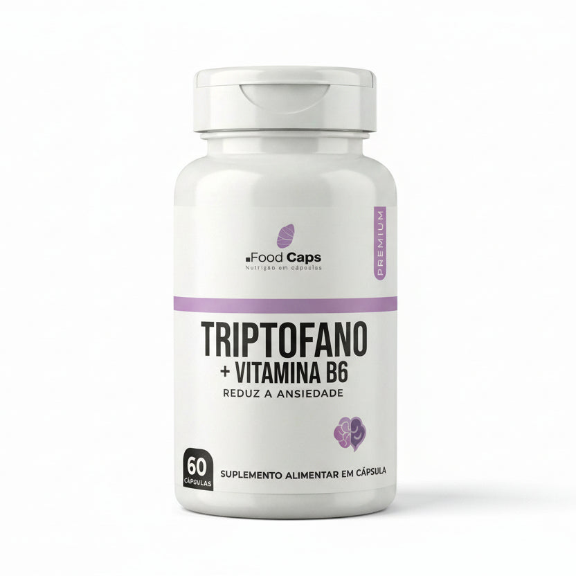 Suplemento de triptofano com vitamina b6 premium em cápsulas - Foodcaps premium
