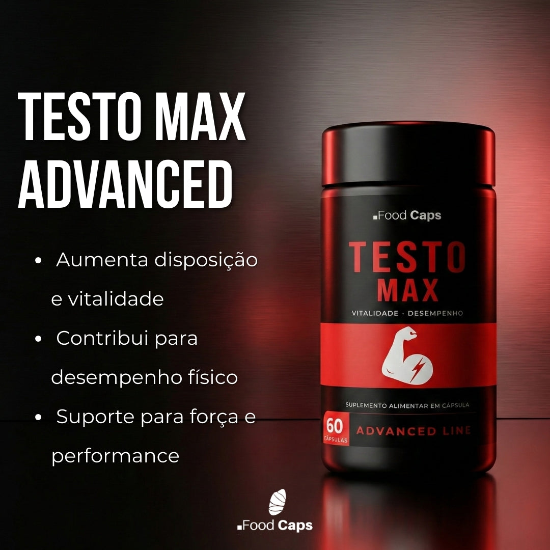 Suplemento para vitalidade masculina e força em cápsulas - Testo Max Advanced Foodcaps