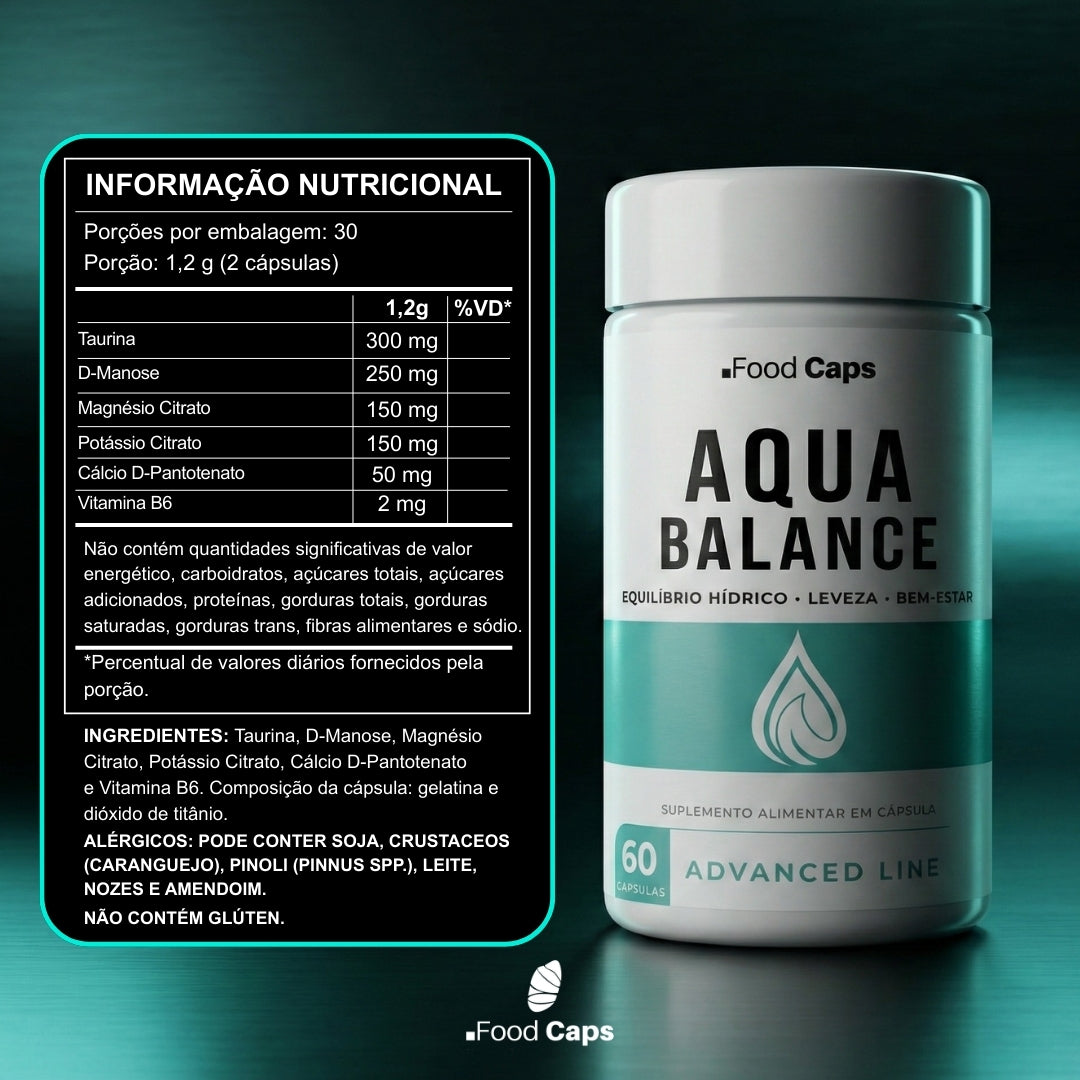 Suplemento para desinchaço e equilíbrio hídrico em cápsulas - Aqua Balance Advanced Foodcaps