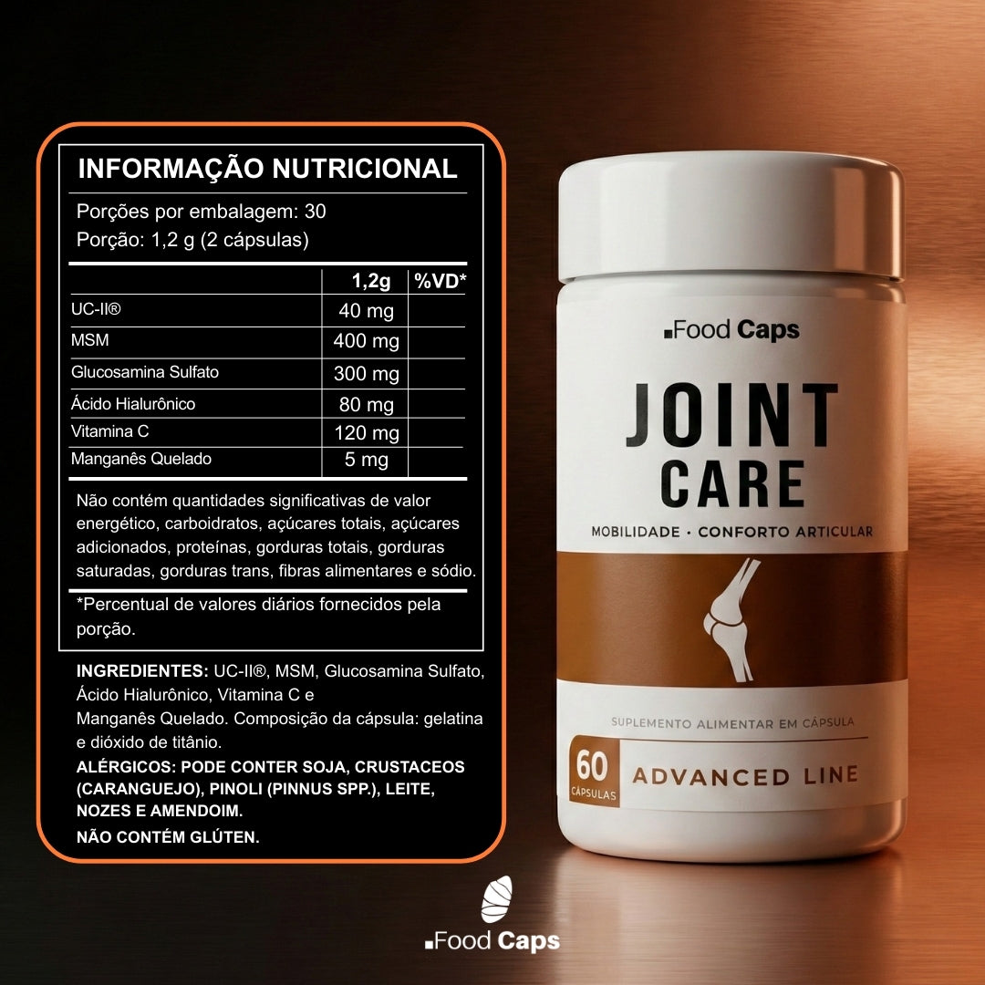 Suplemento para saúde das articulações e mobilidade em cápsulas - Joint Care Advanced Foodcaps