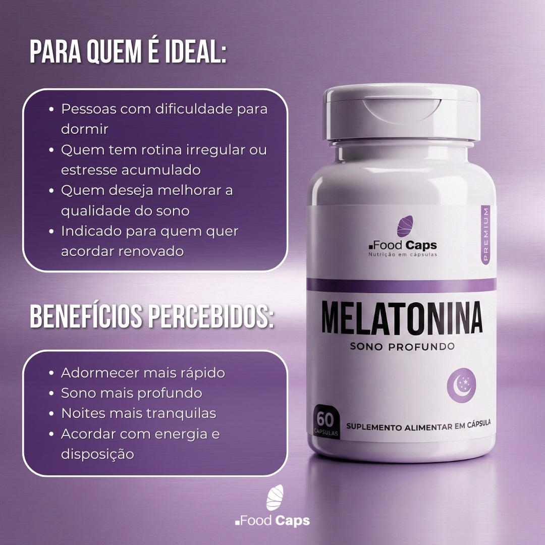 Suplemento de melatonina premium em cápsulas - Foodcaps premium