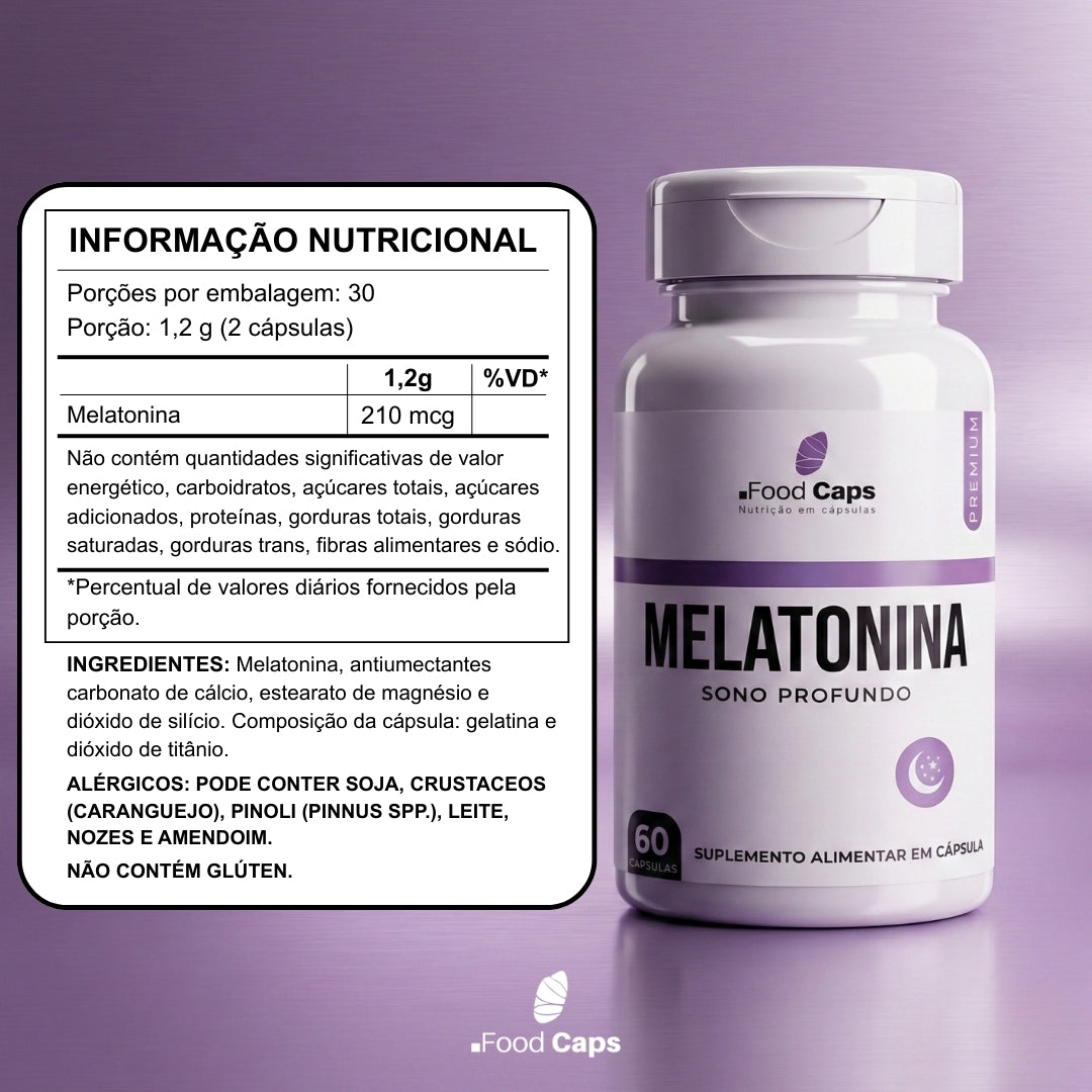 Suplemento de melatonina premium em cápsulas - Foodcaps premium