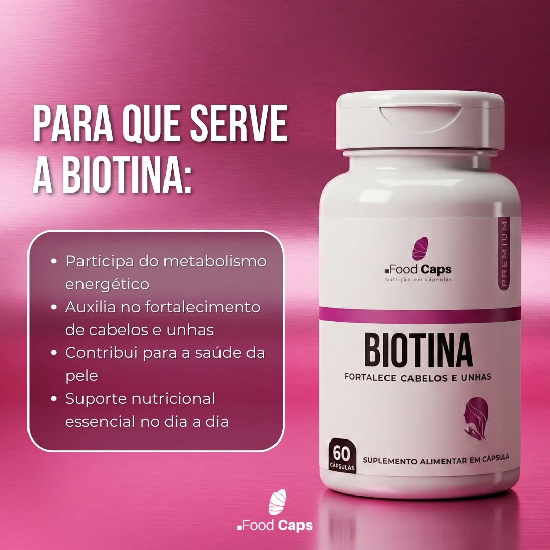 Suplemento de biotina premium em cápsulas - Foodcaps premium