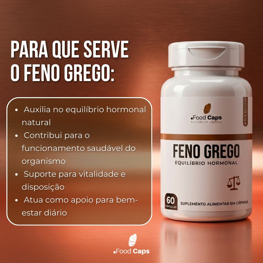 Suplemento de feno grego premium em cápsulas - Foodcaps premium
