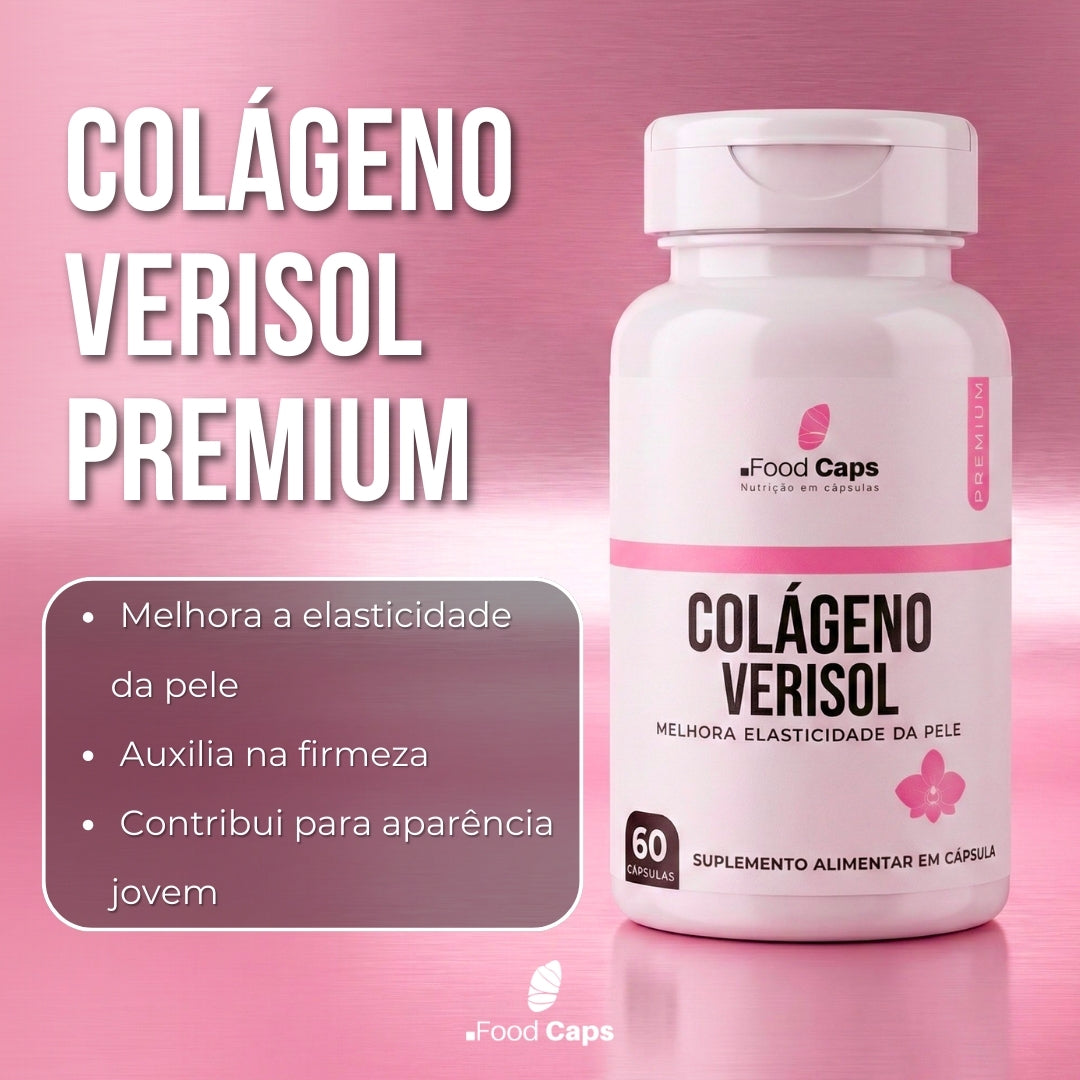 Suplemento de colágeno verisol premium em cápsulas - Foodcaps premium