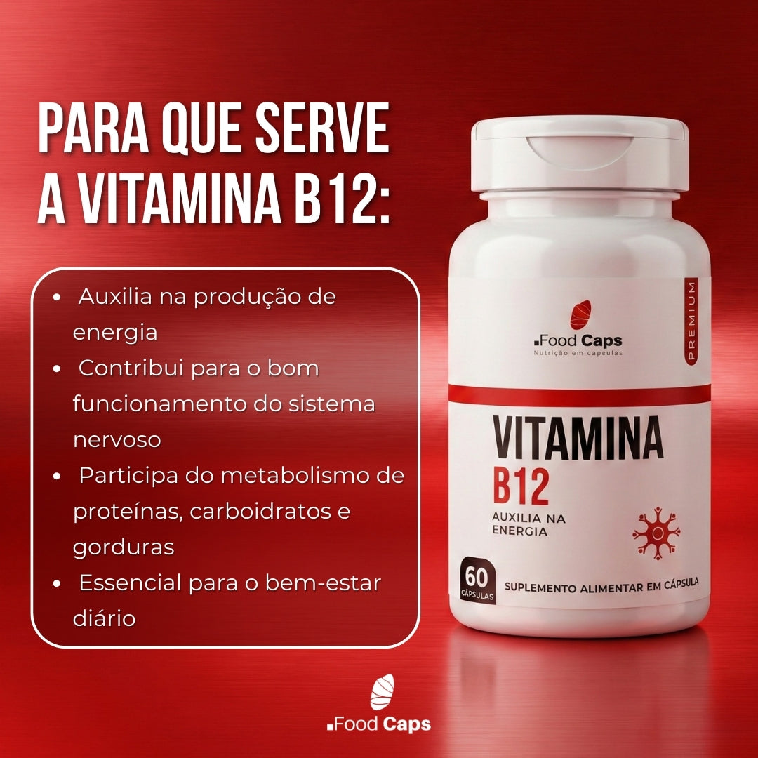 Suplemento de vitamina b12 premium em cápsulas - Foodcaps premium