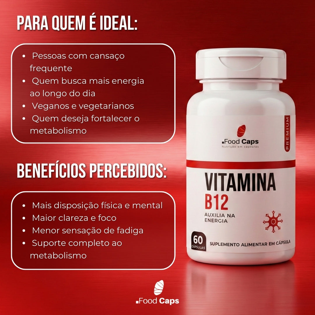 Suplemento de vitamina b12 premium em cápsulas - Foodcaps premium