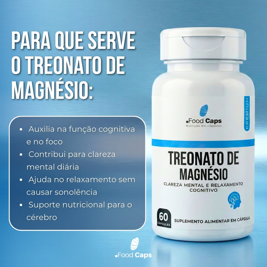 Suplemento de treonato de magnésio premium em cápsulas - Foodcaps premium