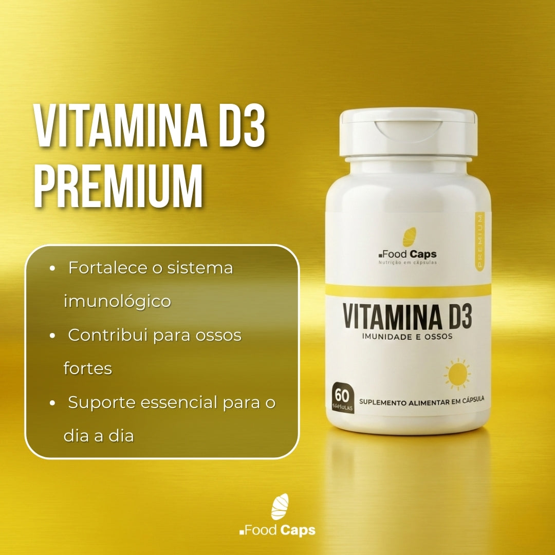 Suplemento de vitamina d3 premium em cápsulas - Foodcaps premium