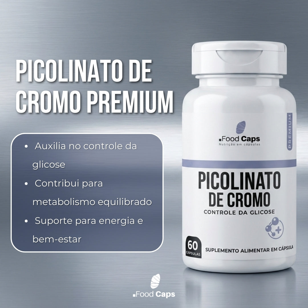 Suplemento de picolinato de cromo premium em cápsulas - Foodcaps premium