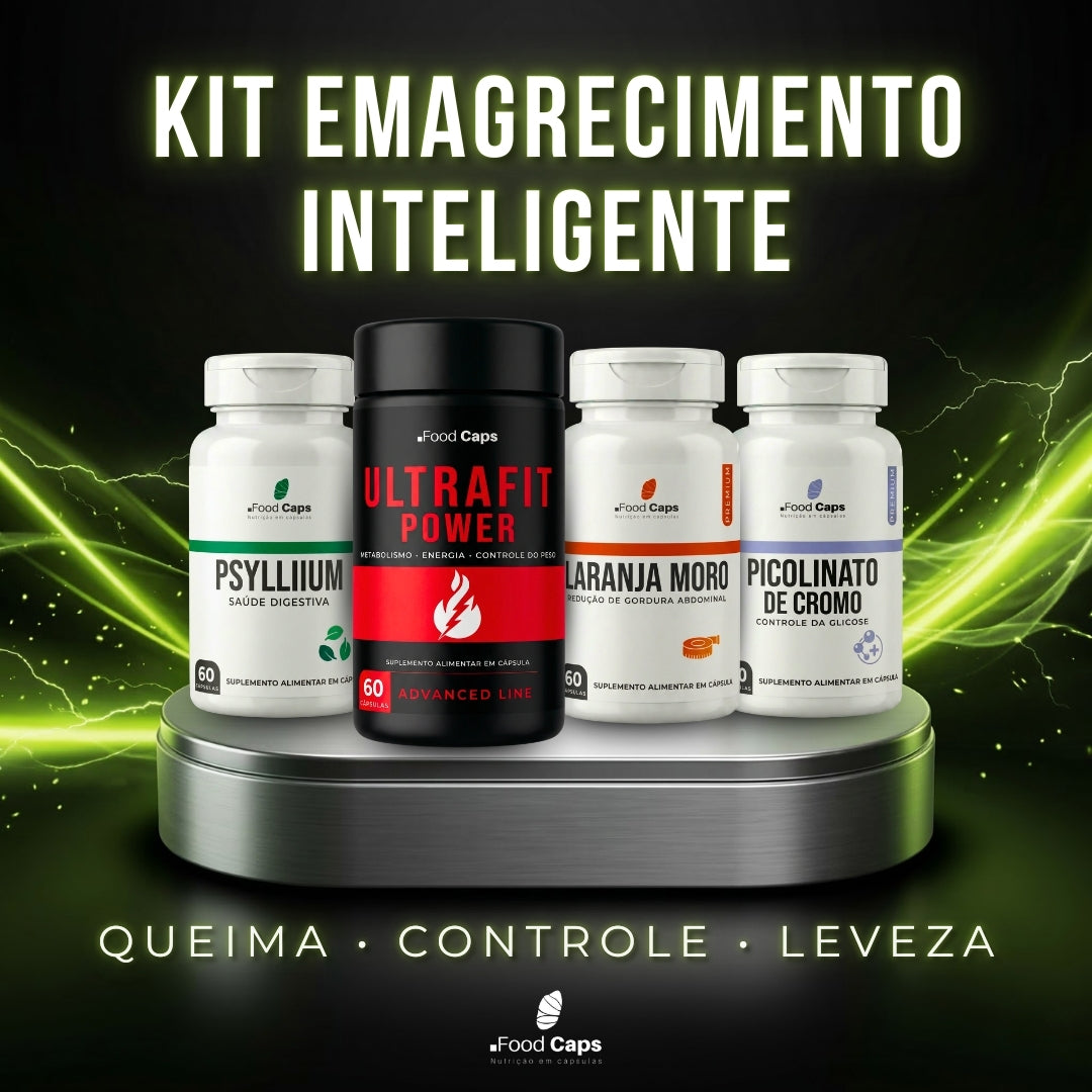 Suplementos para metabolismo e controle alimentar premium em cápsulas - Kit Emagrecimento Inteligente Foodcaps premium