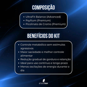Suplementos para metabolismo e controle alimentar premium em cápsulas - Kit Definição & Controle Foodcaps premium