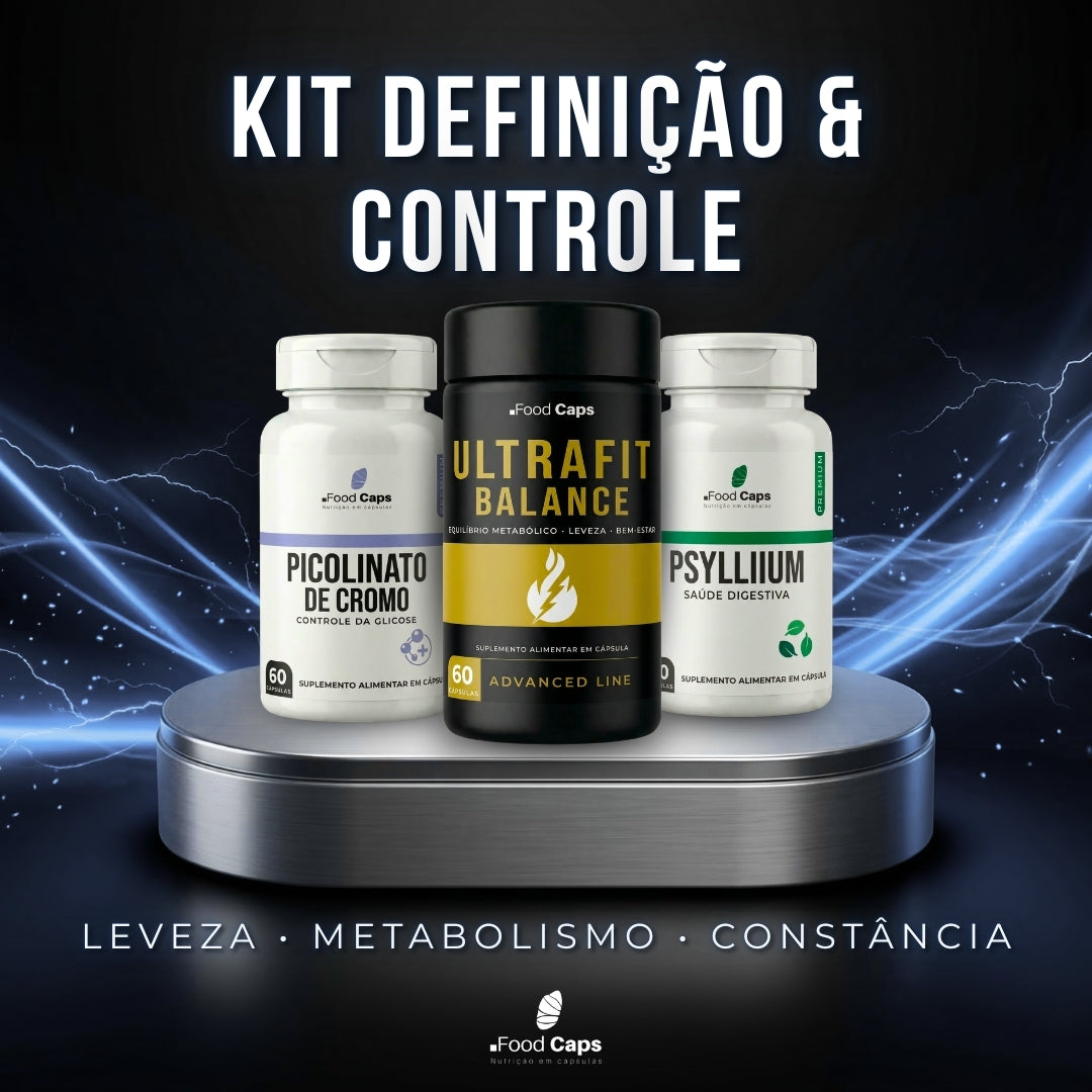 Suplementos para metabolismo e controle alimentar premium em cápsulas - Kit Definição & Controle Foodcaps premium