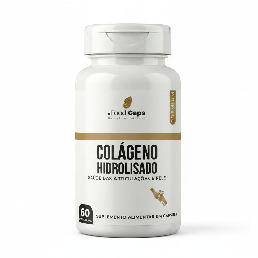 Suplemento de colágeno hidrolisado premium em cápsulas - Foodcaps premium