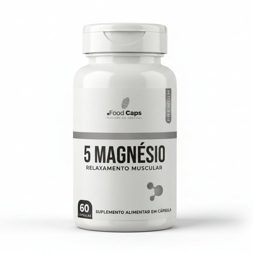 Suplemento de 5 magnésios premium em cápsulas - Foodcaps premium