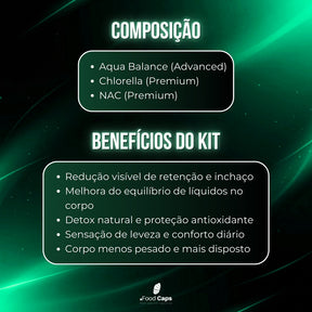 Suplementos detox e equilíbrio hídrico premium em cápsulas - Kit Desinchaço & Leveza Foodcaps premium