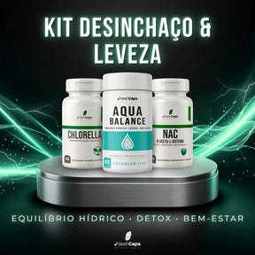 Suplementos detox e equilíbrio hídrico premium em cápsulas - Kit Desinchaço & Leveza Foodcaps premium