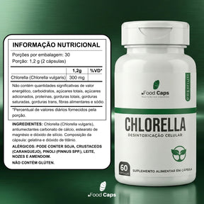 Suplemento de chlorella premium em cápsulas - Foodcaps premium