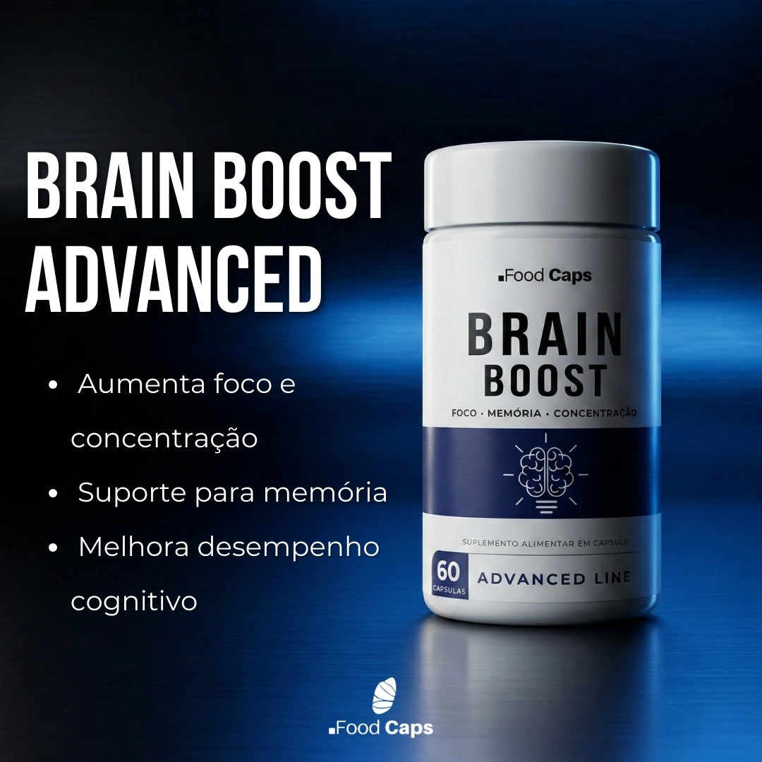 Suplemento para foco e clareza mental em cápsulas - Brain Boost Advanced Foodcaps