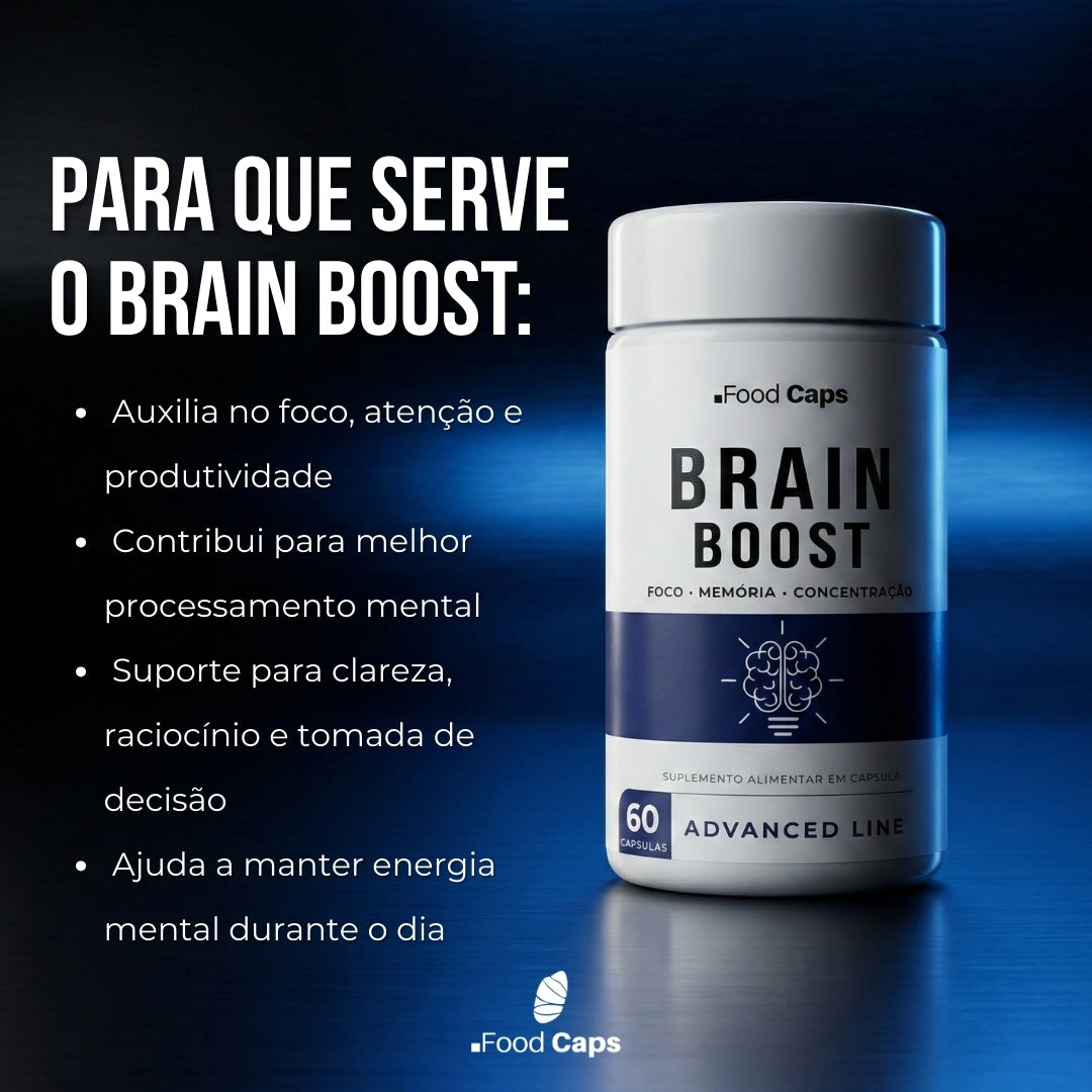 Suplemento para foco e clareza mental em cápsulas - Brain Boost Advanced Foodcaps