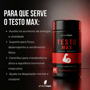 Suplemento para vitalidade masculina e força em cápsulas - Testo Max Advanced Foodcaps