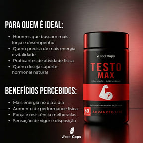 Suplemento para vitalidade masculina e força em cápsulas - Testo Max Advanced Foodcaps