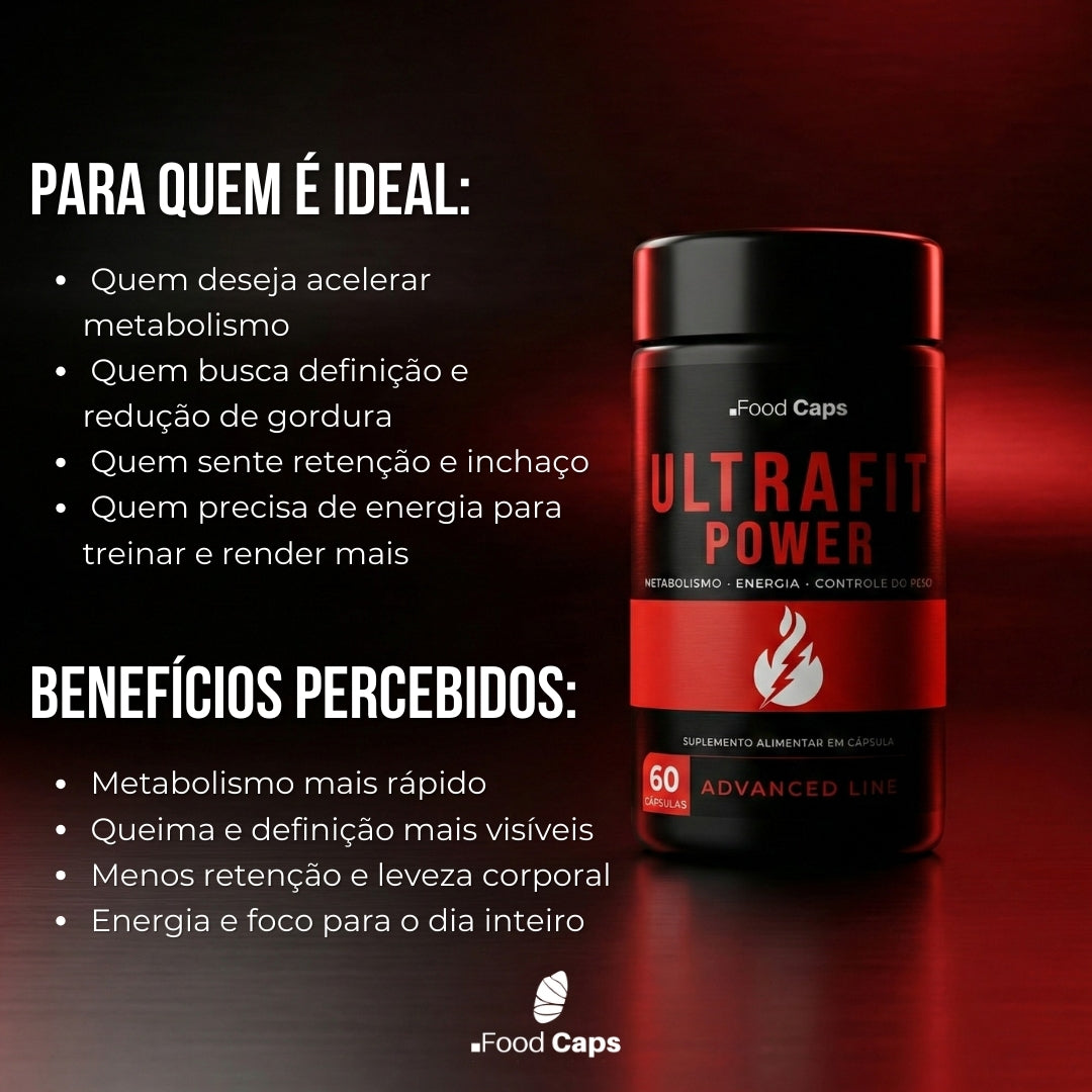 Suplemento termogênico energia imediata em cápsulas - Ultrafit Power Advanced Foodcaps