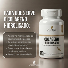 Suplemento de colágeno hidrolisado premium em cápsulas - Foodcaps premium