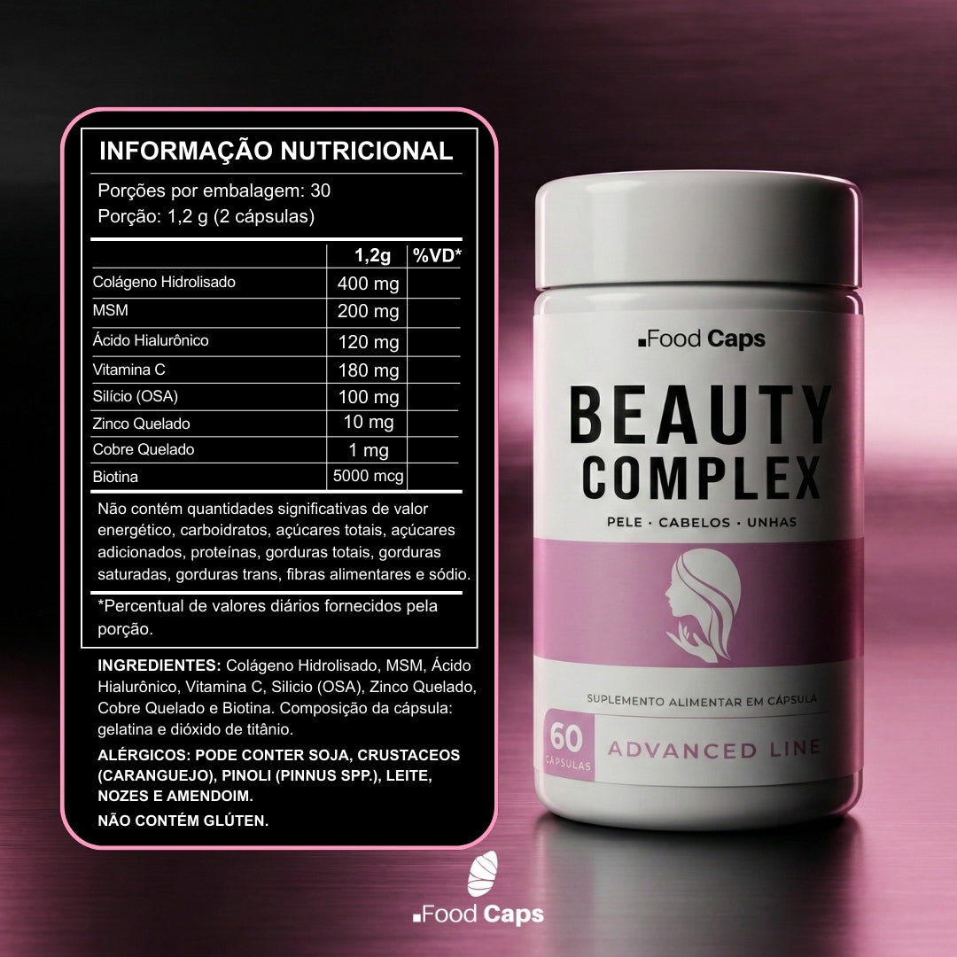 Suplemento para pele, cabelos e unhas em cápsulas - Beauty Complex Advanced Foodcaps