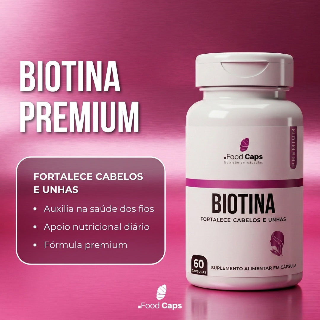 Suplemento de biotina premium em cápsulas - Foodcaps premium