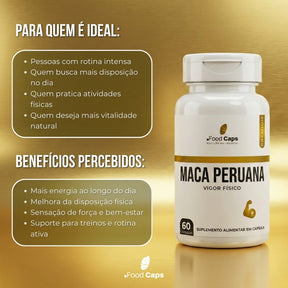 Suplemento de maca peruana premium em cápsulas - Foodcaps premium