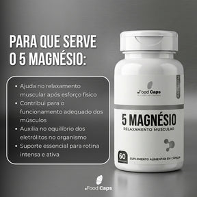 Suplemento de 5 magnésios premium em cápsulas - Foodcaps premium