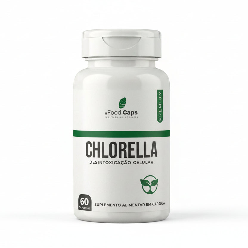 Suplemento de chlorella premium em cápsulas - Foodcaps premium
