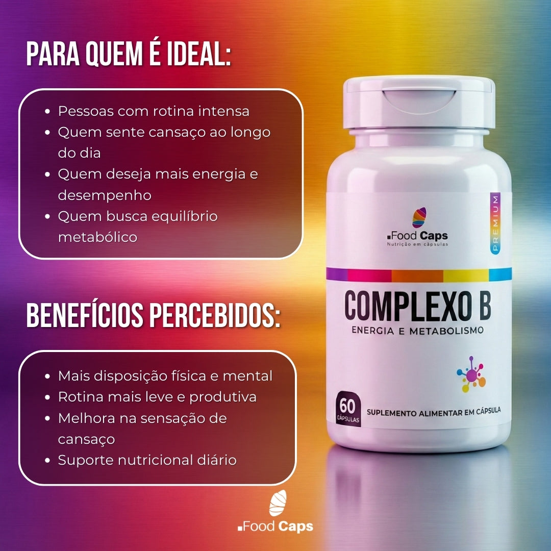 Suplemento de complexo b premium em cápsulas - Foodcaps premium