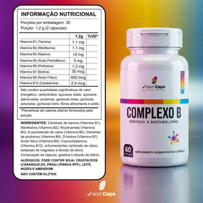 Suplemento de complexo b premium em cápsulas - Foodcaps premium