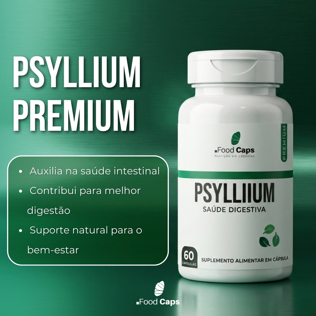 Suplemento de psyllium premium em cápsulas - Foodcaps premium