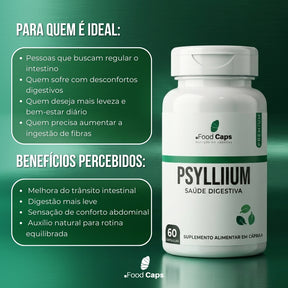 Suplemento de psyllium premium em cápsulas - Foodcaps premium
