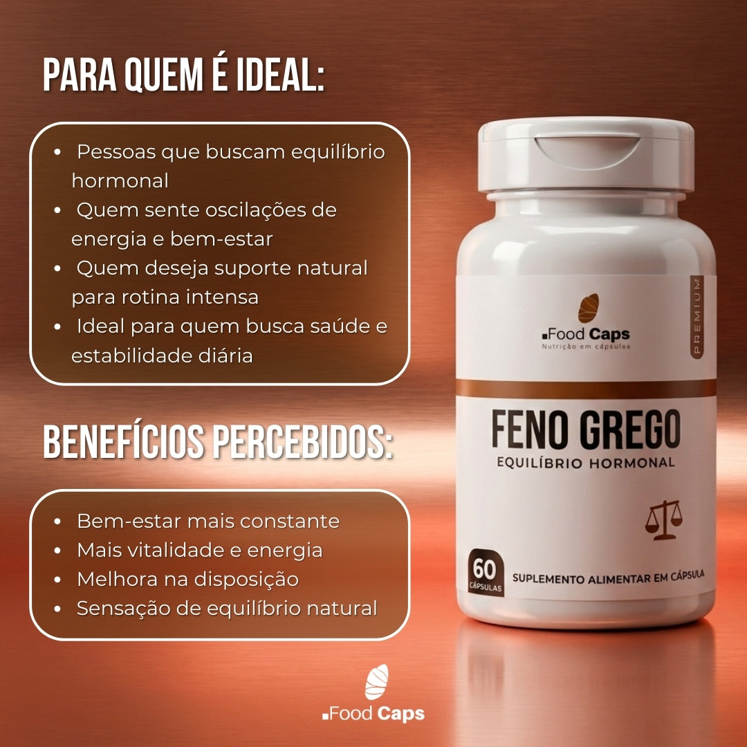 Suplemento de feno grego premium em cápsulas - Foodcaps premium