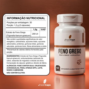 Suplemento de feno grego premium em cápsulas - Foodcaps premium