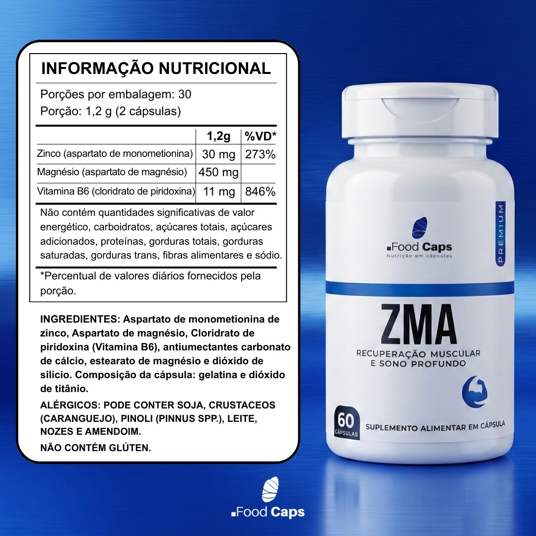 Suplemento de zma premium em cápsulas - Foodcaps premium