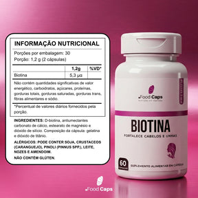 Suplemento de biotina premium em cápsulas - Foodcaps premium