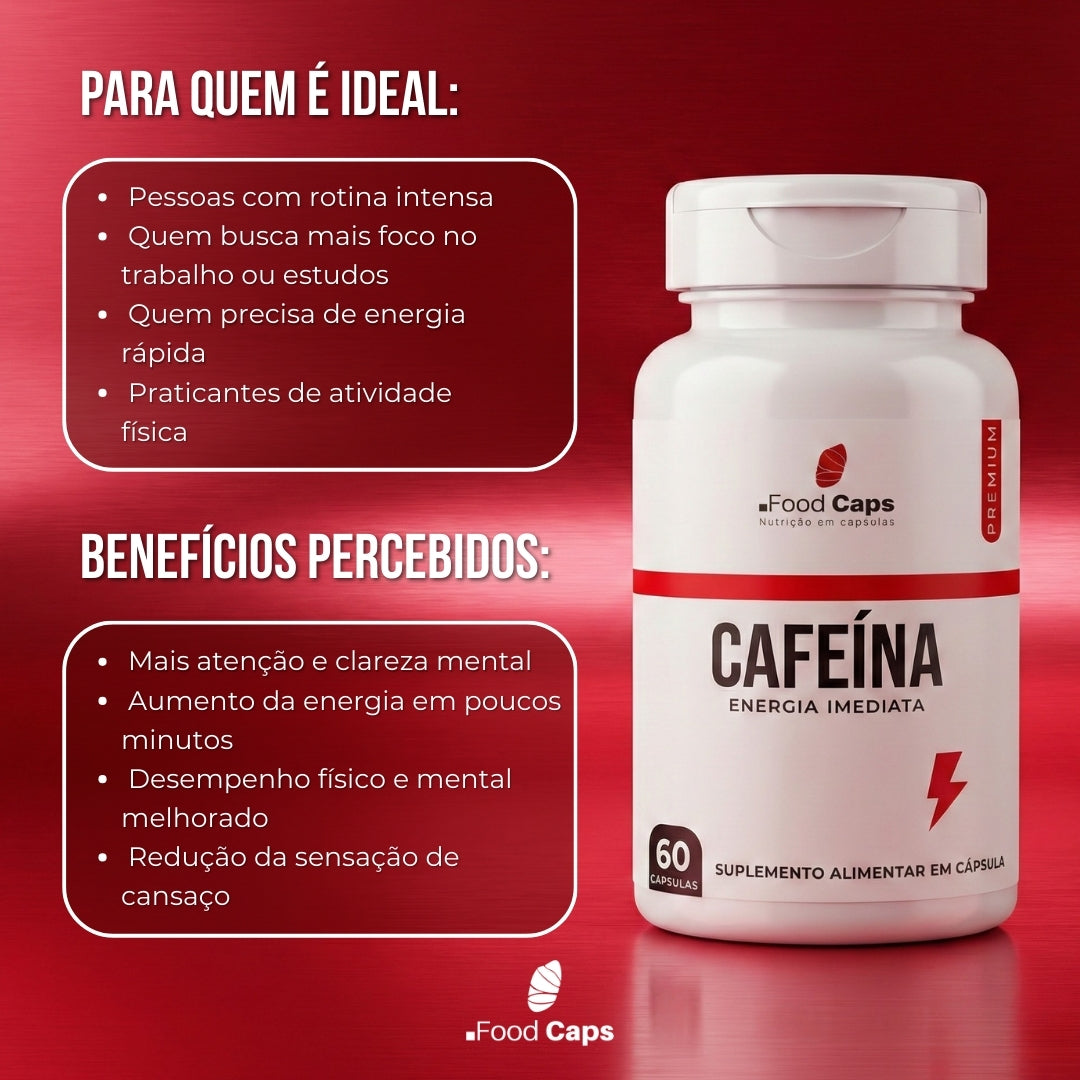 Suplemento de cafeína premium em cápsulas - Foodcaps premium