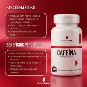 Suplemento de cafeína premium em cápsulas - Foodcaps premium