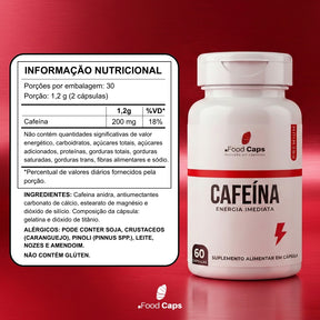 Suplemento de cafeína premium em cápsulas - Foodcaps premium