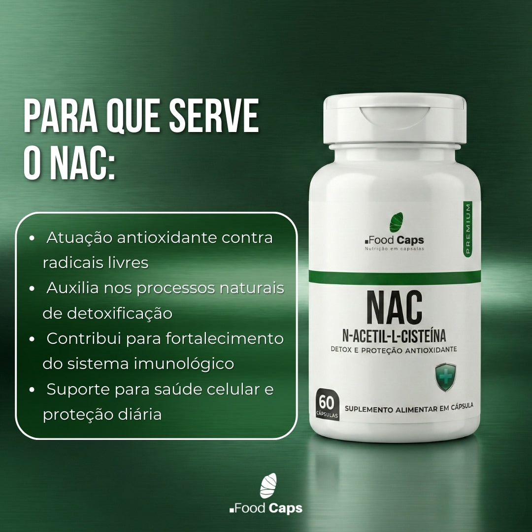 Suplemento de nac premium em cápsulas - Foodcaps premium