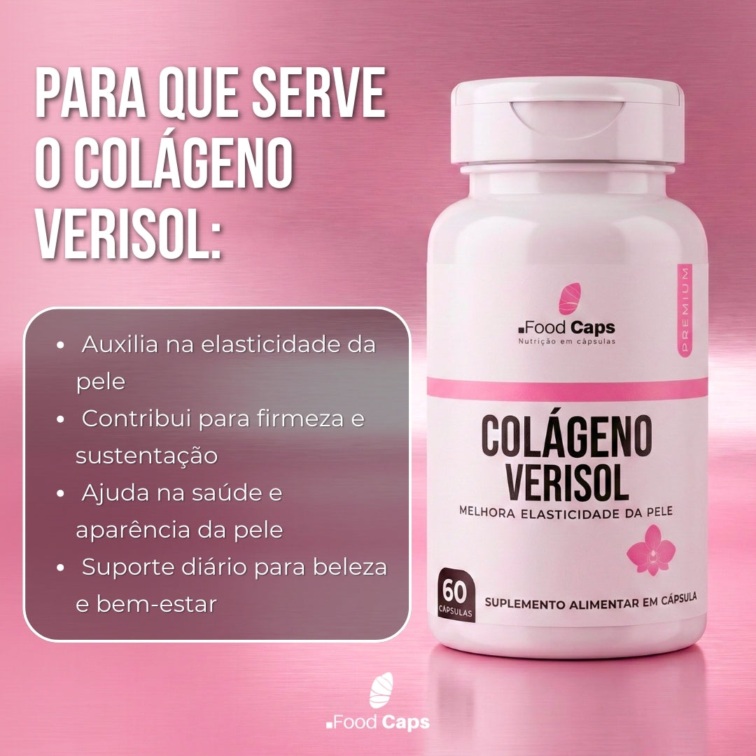 Suplemento de colágeno verisol premium em cápsulas - Foodcaps premium