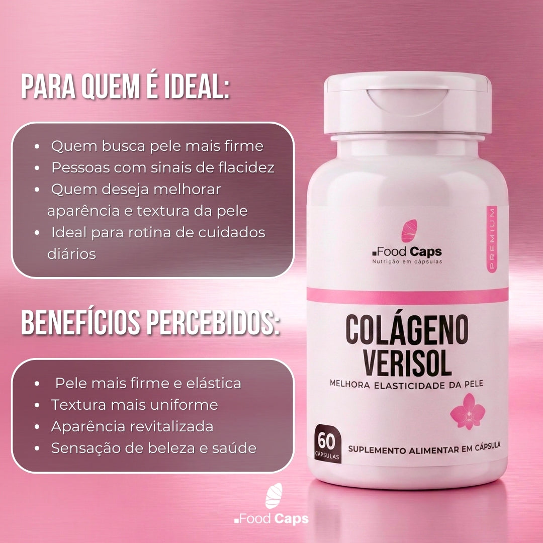 Suplemento de colágeno verisol premium em cápsulas - Foodcaps premium