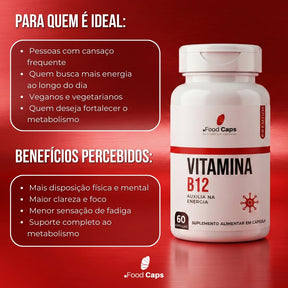 Suplemento de vitamina b12 premium em cápsulas - Foodcaps premium