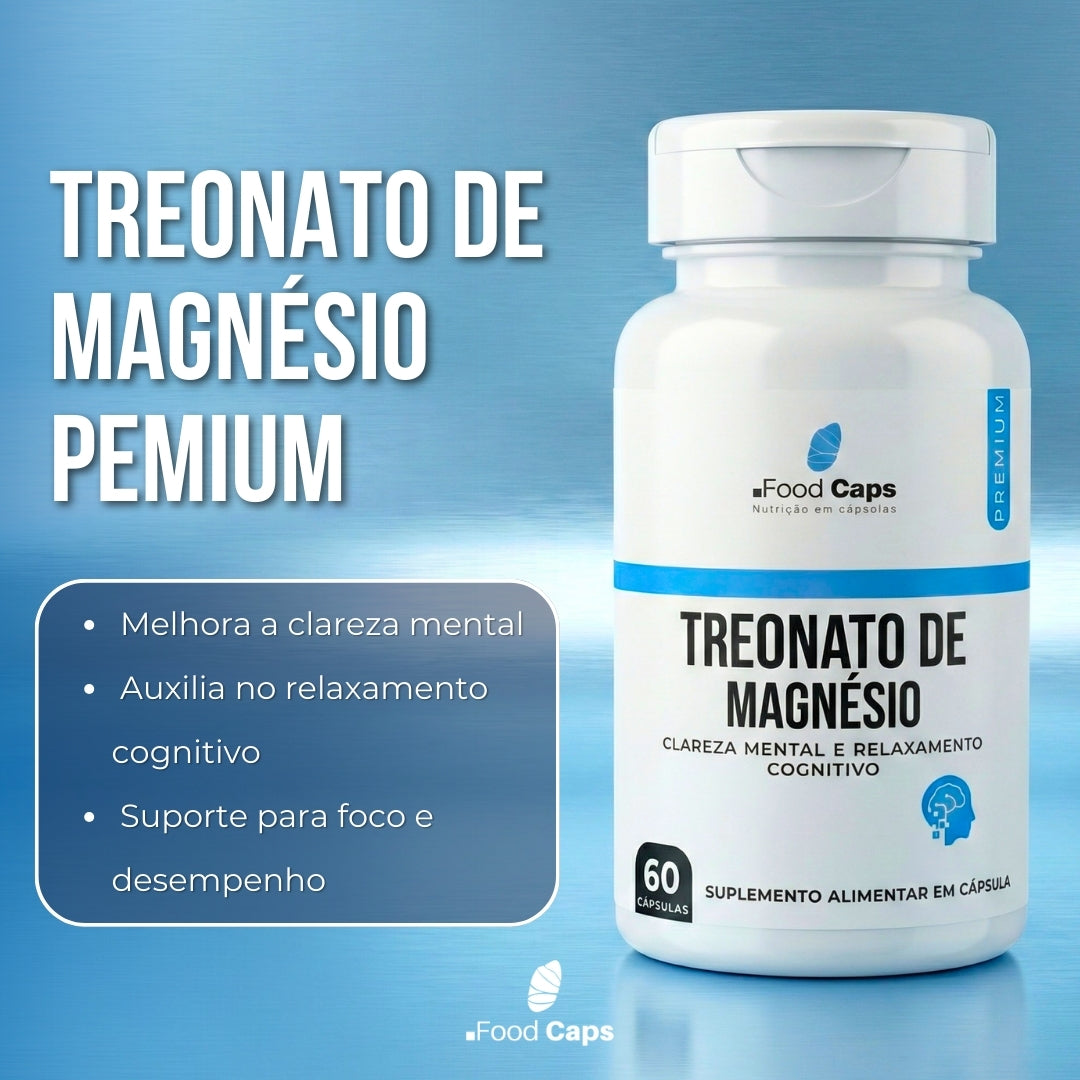 Suplemento de treonato de magnésio premium em cápsulas - Foodcaps premium
