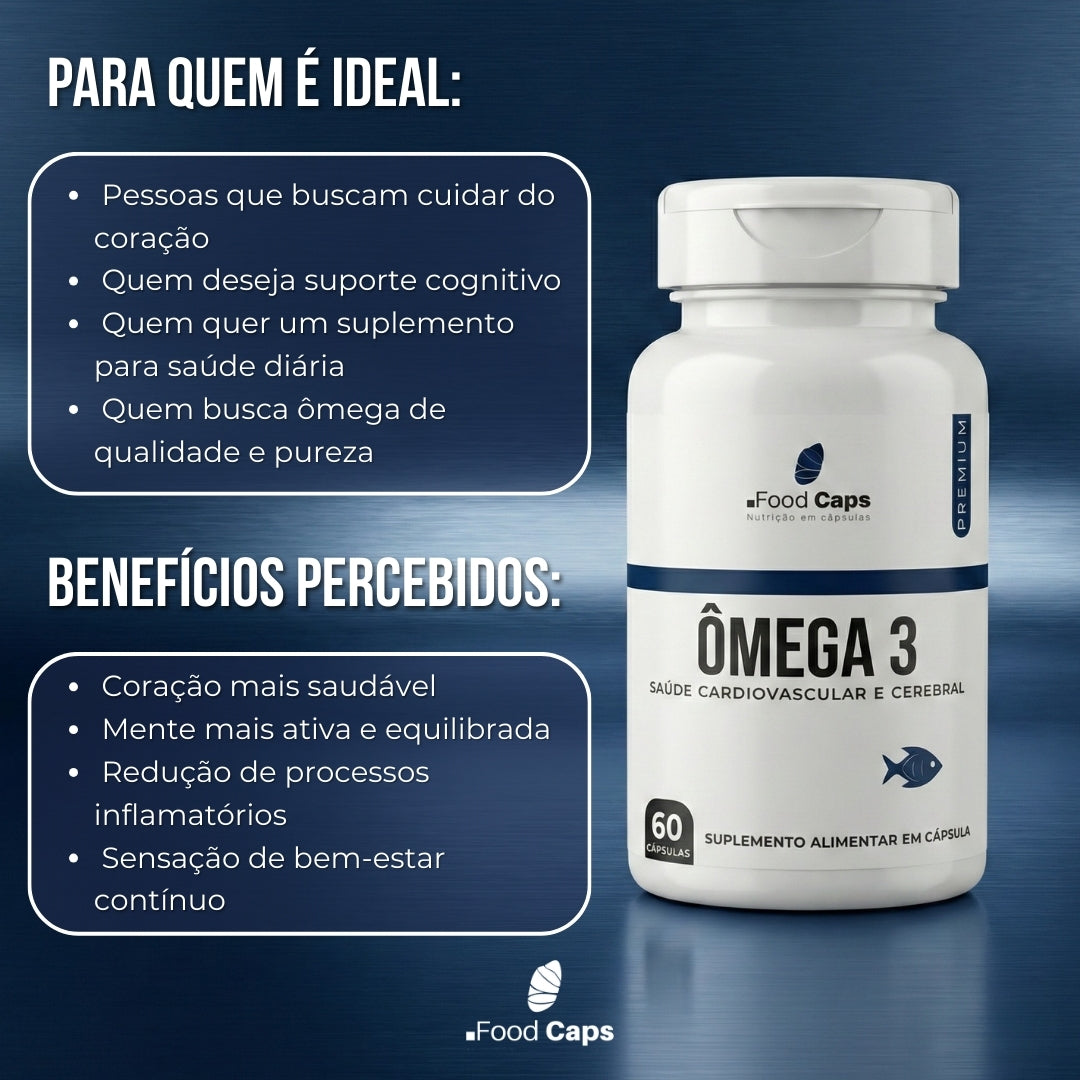 Suplemento de ômega 3 premium em cápsulas - Foodcaps premium
